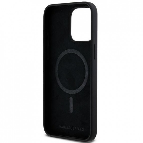  Чохол Karl Lagerfeld Silicone Karl  Choupette Ring для iPhone 15|14|13 Black with MagSafe (KLHMP15SSCMKCRHK)